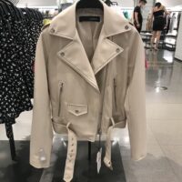 Faux leather biker jacket