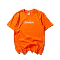 Block printed short - sleeved T shirts for men and women casual cotton tee undershirts