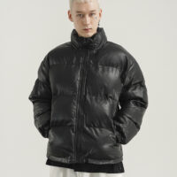 PU Leather Thick Bread Cotton Jacket Men