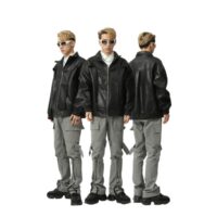 Personality Ins Handsome Trendy Leather Jacket Men