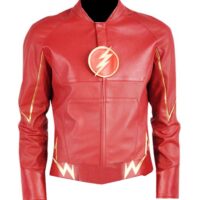 The Flash Faux Leather Movie Design Super Hero RED Barry Allen Jacket
