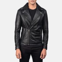 Men Noah Black Leather Biker Jacket