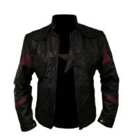 Infinity War Black Star Logo Superhero Leather Jacket