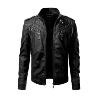 Men Retro Motorcycle Leather Jacket